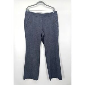 Loft Womens 12 Marisa Trouser Tweed Pant Mid Rise Boot Cut Linen Office Business